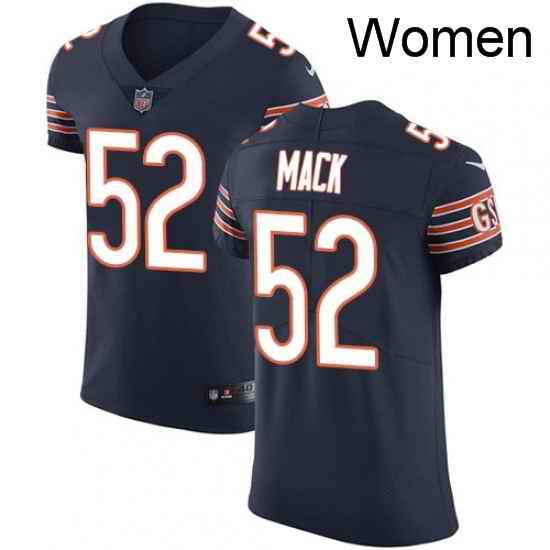 Womens Nike Chicago Bears 52 Khalil Mack Limited Navy Blue Rush Vapor Untouchable NFL Jersey